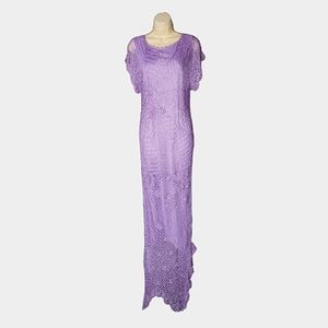 Krochetta by Papillon Crochet Maxi Dress Purple Size XL
